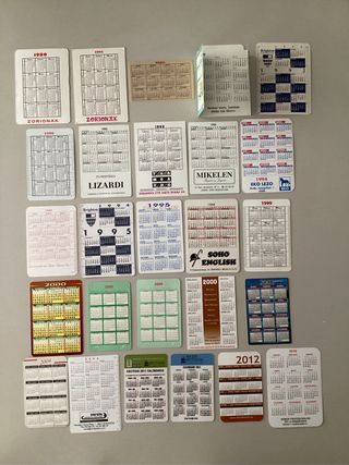 26 Calendarios de bolsillo Publicidad