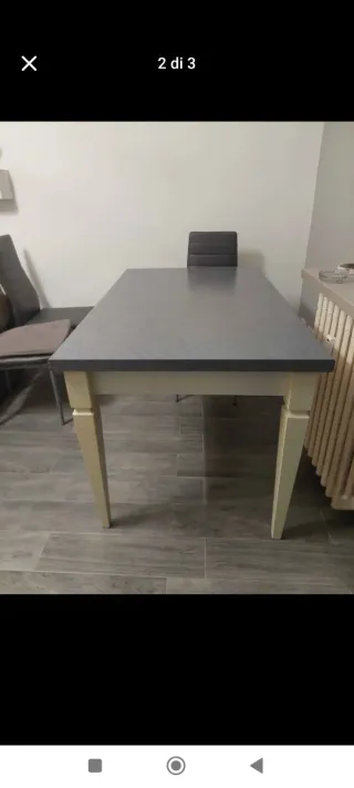 Tavolo in pietra e legno