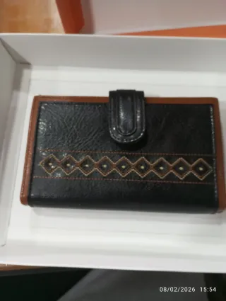Cartera de piel artesanal mujer