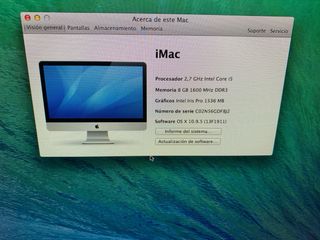 Imac 14,1 21.5 Intel Core i5 1TB OS X 2,7 GHz