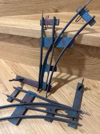 Vías (2x) de tren de juguete antigua