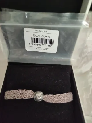 Pulsera Pandora Macramé Clip Plata