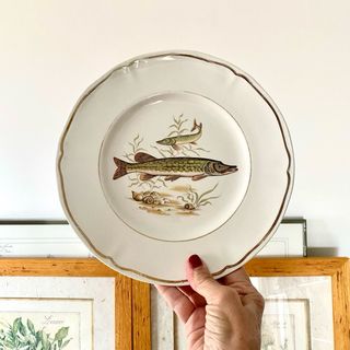 Platos antiguos Longchamp - Motivo peces