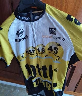Antiguo maillot ciclista jumbo lotto bianchi