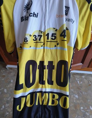 Antiguo maillot ciclista jumbo lotto bianchi