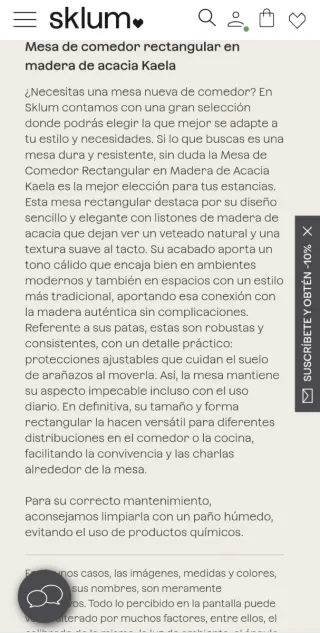 Mesa de comedor de madera