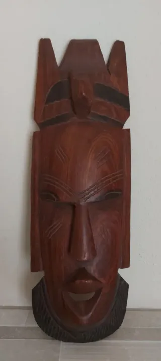 Coppia Maschere Africane Legno Intagliato