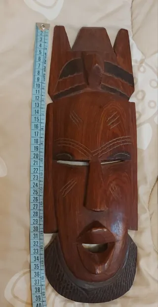 Coppia Maschere Africane Legno Intagliato