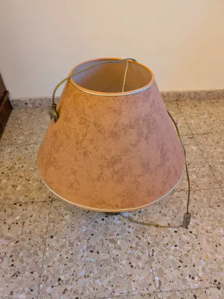 Lámpara de mesa vintage cerámica y tela