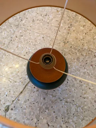 Lámpara de mesa vintage cerámica y tela