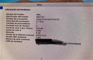 Ordenador Apple Imac 2012 + Teclado y Ratón