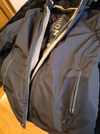 Abrigo Invierno Impermeable XL Negro Beige