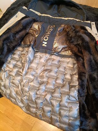 Abrigo Invierno Impermeable XL Negro Beige