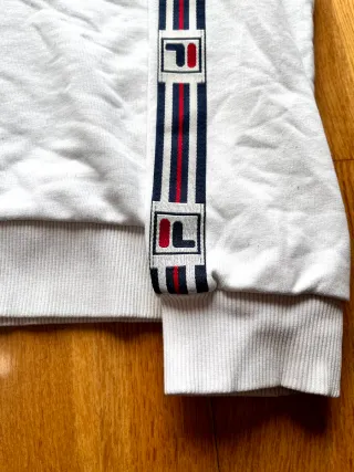 Sudadera Fila Blanca Logo Tape Talla M
