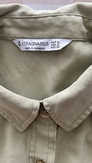 Camisa Stradivarius Verde Oliva Talla XL