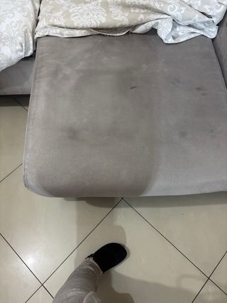 Sofá modular tela beige y gris