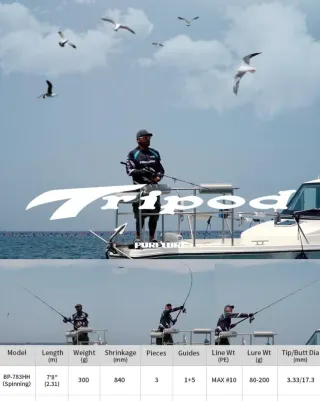 Caña de pesca Pure Lure Tripod TITANIO 783HH