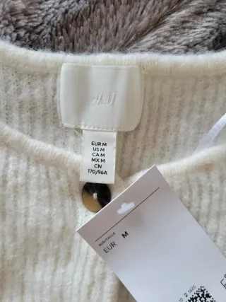 Cardigan de lana blanco talla M