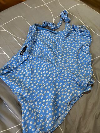 Falda Zara floral azul