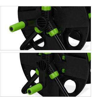 Relaxdays Tambor 30 m, Acero, plástico, Soporte de