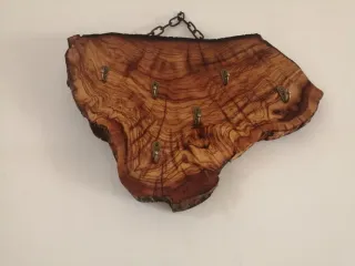 Portachiavi Legno Ulivo con Catena