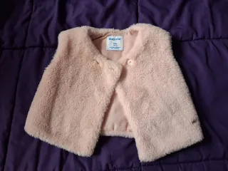 Chaleco niña rosa palo peludito