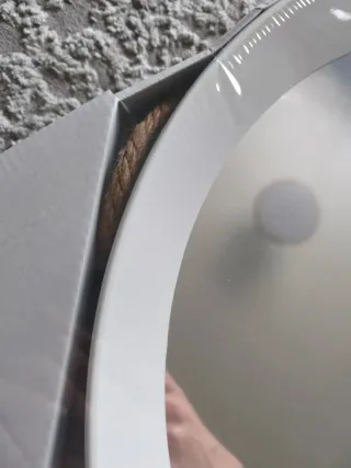 Espejo redondo blanco