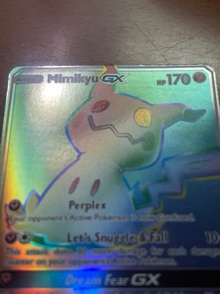 Carta Pokémon Mimikyu GX Arcoíris Rara