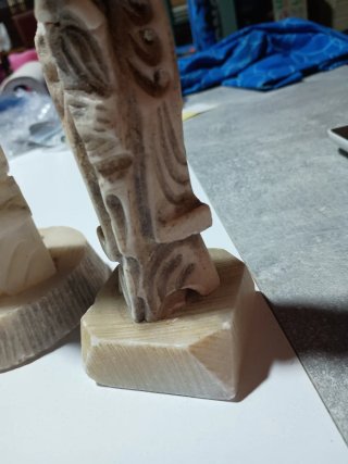 2 Figuras Vintage Mármol Ancianos Sabios