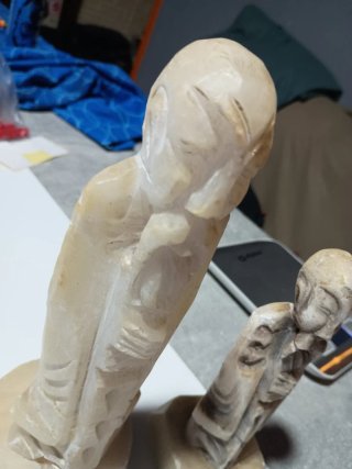 2 Figuras Vintage Mármol Ancianos Sabios