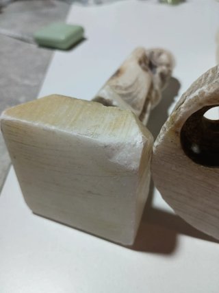 2 Figuras Vintage Mármol Ancianos Sabios