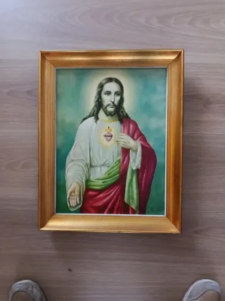 Cuadro Corazón de Jesús antiguo