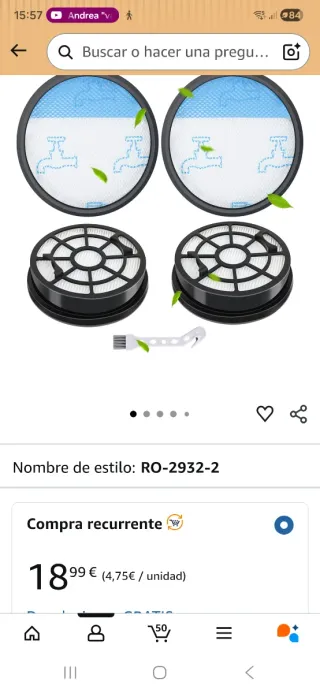 Aspiradora Rowenta Swift Power + filtros