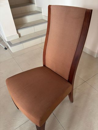 4 Sillas Comedor Madera Tapizadas Marrón
