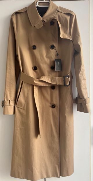 Gabardina Massimo Dutti Mujer Talla 36 Beige nueva