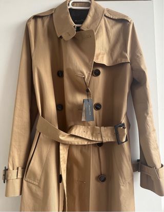 Gabardina Massimo Dutti Mujer Talla 36 Beige nueva