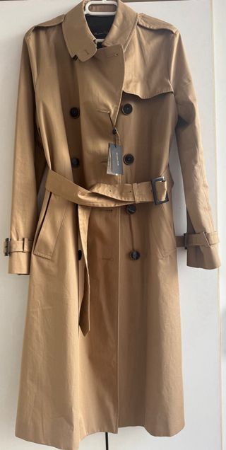 Gabardina Massimo Dutti Mujer Talla 36 Beige nueva