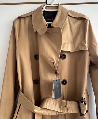 Gabardina Massimo Dutti Mujer Talla 36 Beige nueva