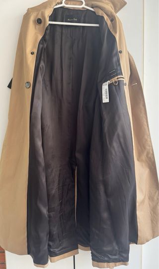 Gabardina Massimo Dutti Mujer Talla 36 Beige nueva