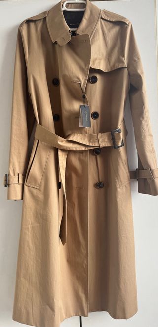 Gabardina Massimo Dutti Mujer Talla 36 Beige nueva