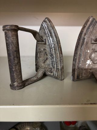 2 Planchas Antiguas Hierro Fundido