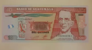 Billete 10 Quetzales Guatemala Banco de Guatemala