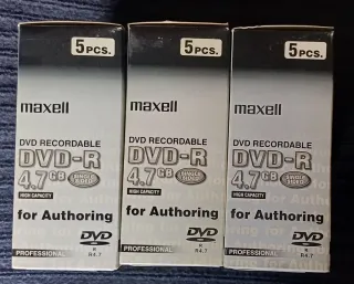 DVD-R Maxell 4.7GB para Authoring (3 cajas x 5 uds