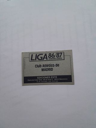 Cromo equipo Atlético de Madrid 86/87