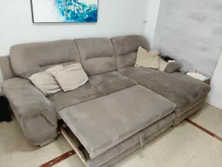 Sofá Chaise Longue Gris/Beige