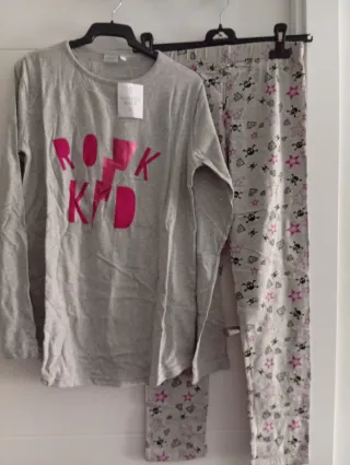 Pijama gris Rock Kid talla 11-12 y 14