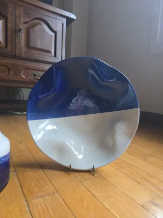 Juego Cerámica Azul y Blanco