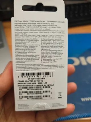 Caricabatterie Samsung 25W Originale Ricarica Rapida