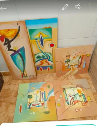 Cuadros abstractos de madera