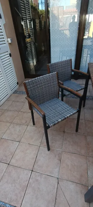 Mesa extensible terraza + 6 sillas